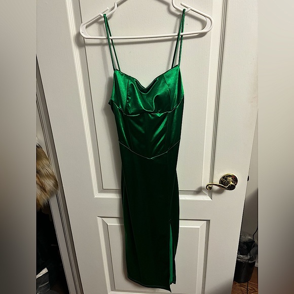 Corset Midi Dress In Emerald Green - Size Small - Picture 3 of 6